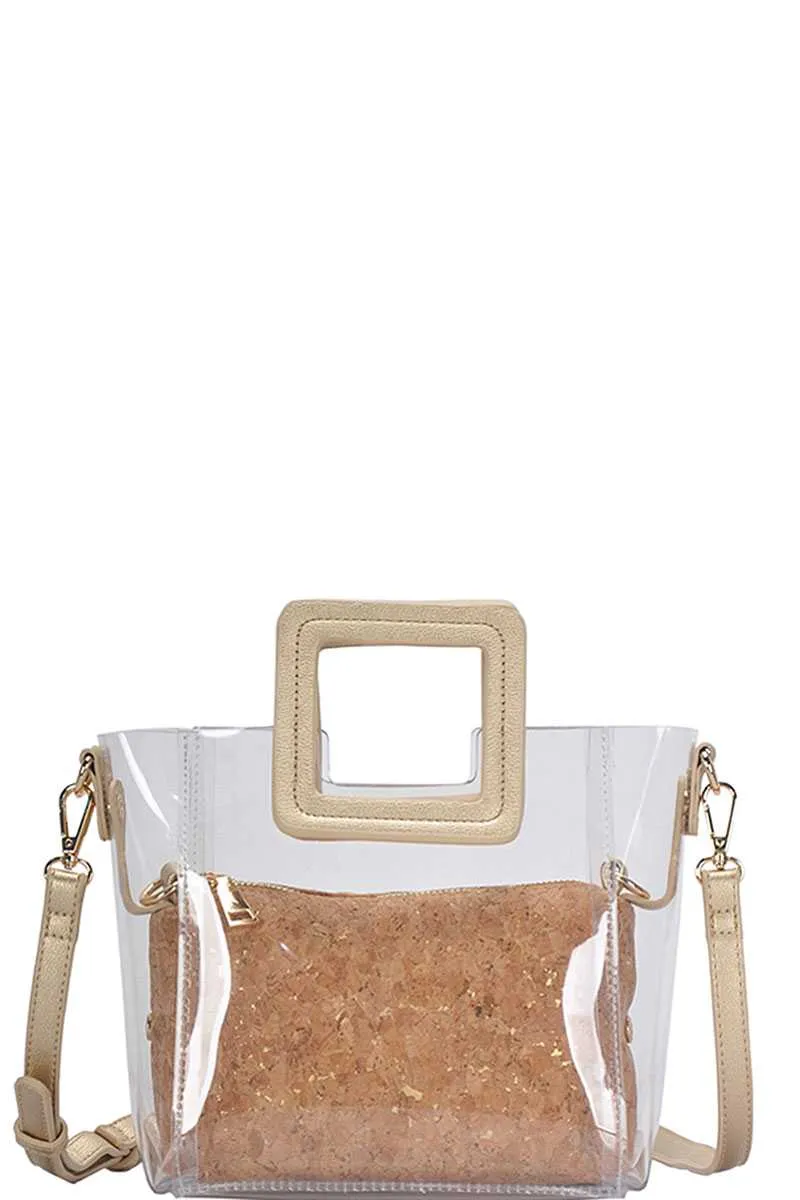 2in1 Transparent Satchel With Long Strap