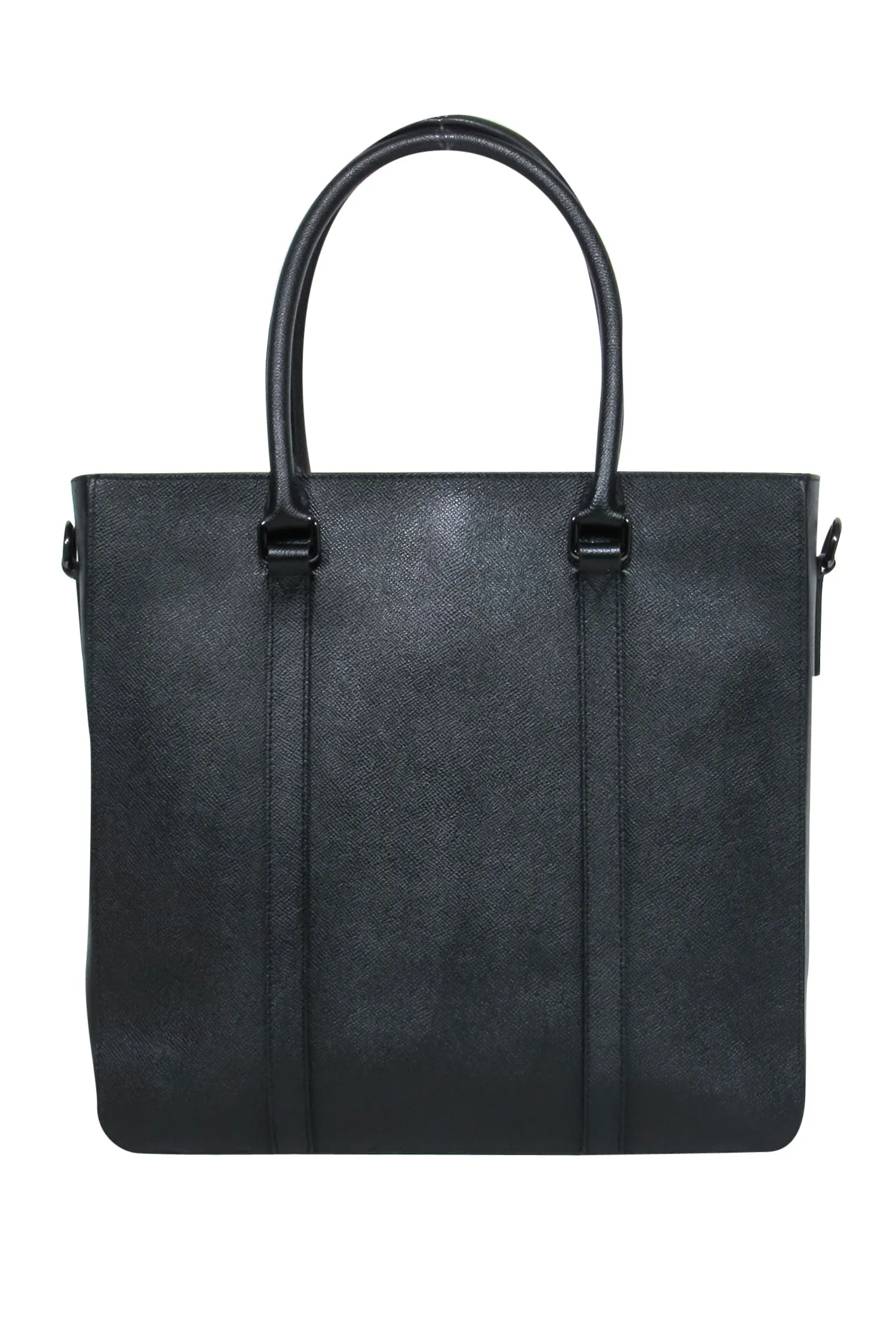 Burberry - Black Textured Leather Convertible Satchel