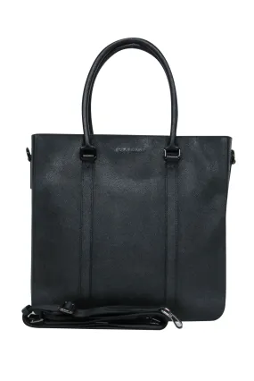 Burberry - Black Textured Leather Convertible Satchel