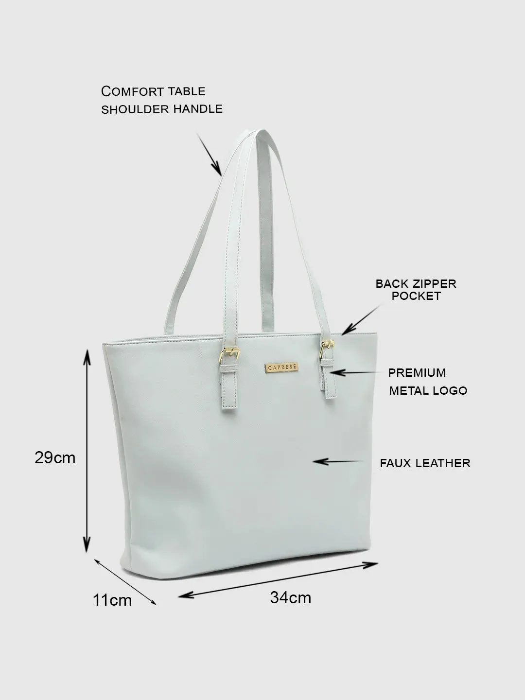 Caprese Holden Saffiano Tote Medium Powder Blue