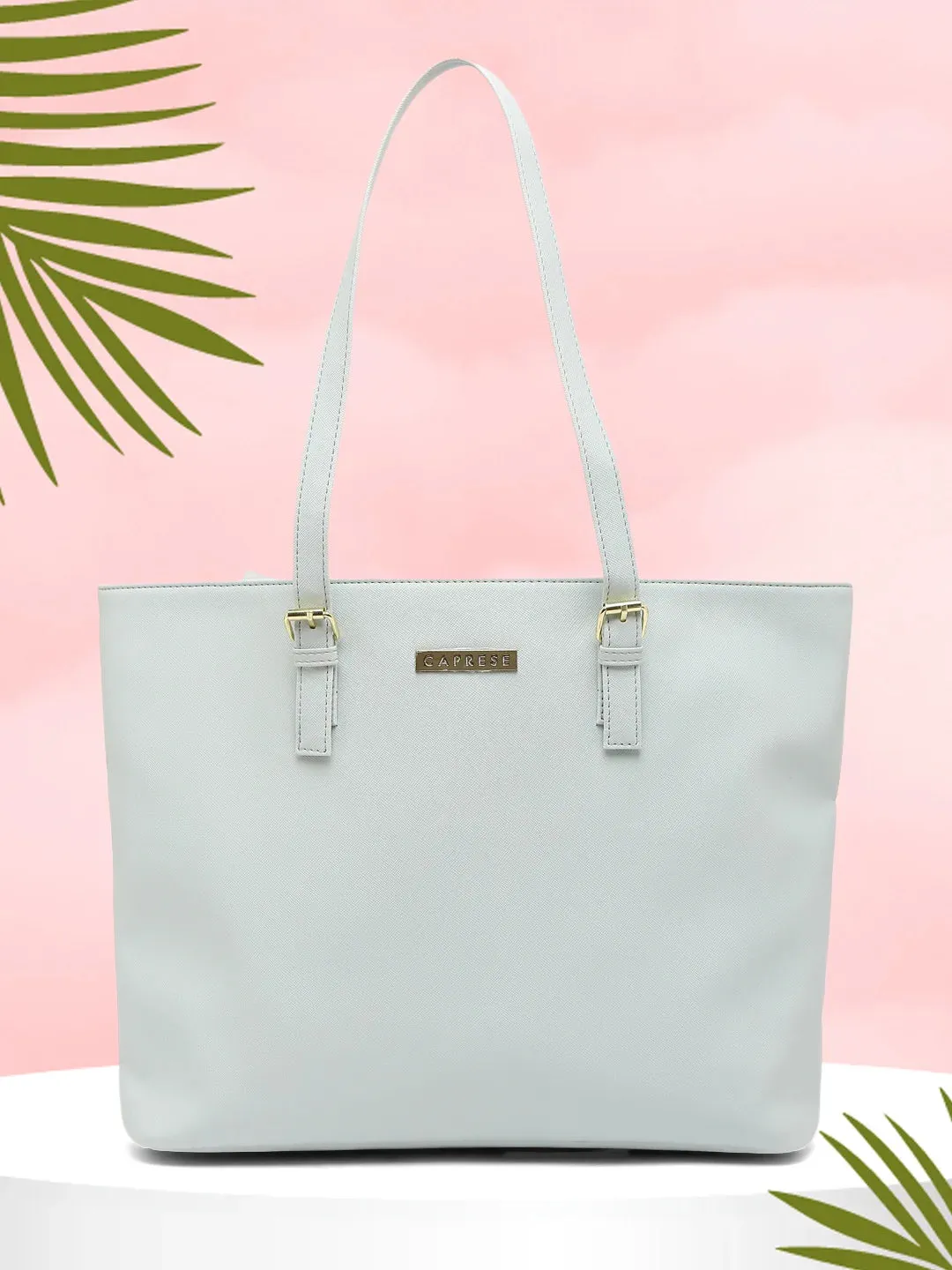 Caprese Holden Saffiano Tote Medium Powder Blue