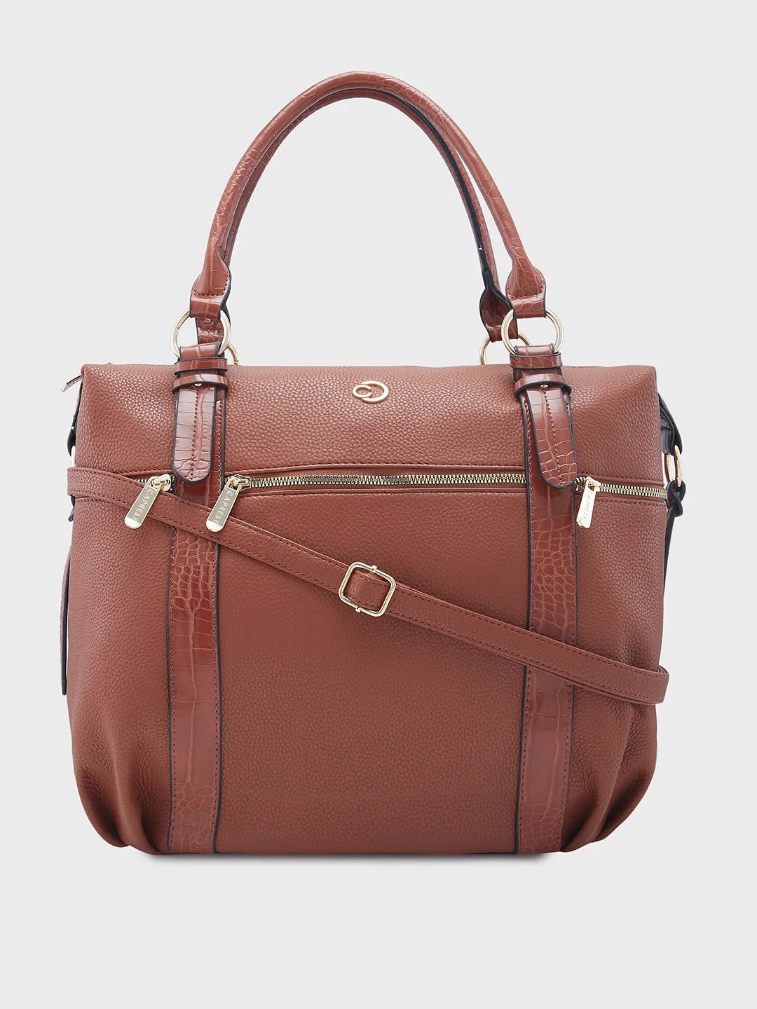 Caprese Nicole Satchel XL Tan