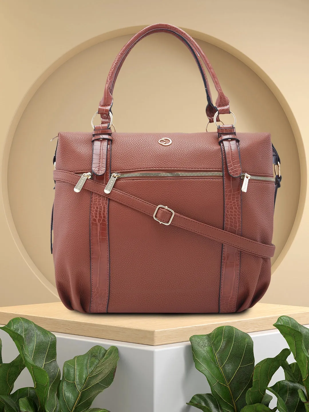 Caprese Nicole Satchel XL Tan