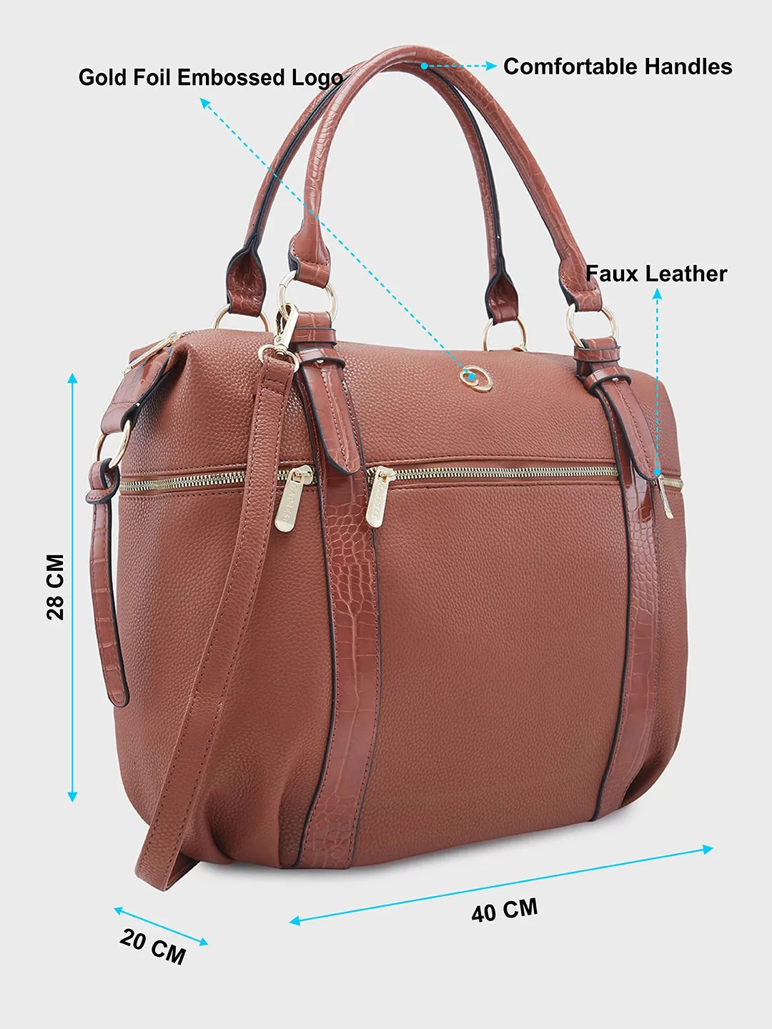 Caprese Nicole Satchel XL Tan