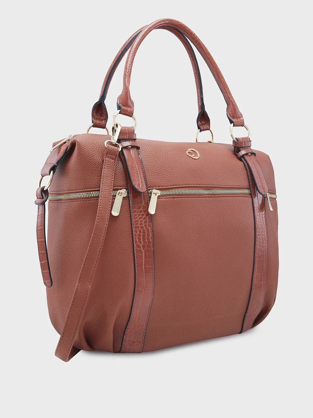 Caprese Nicole Satchel XL Tan