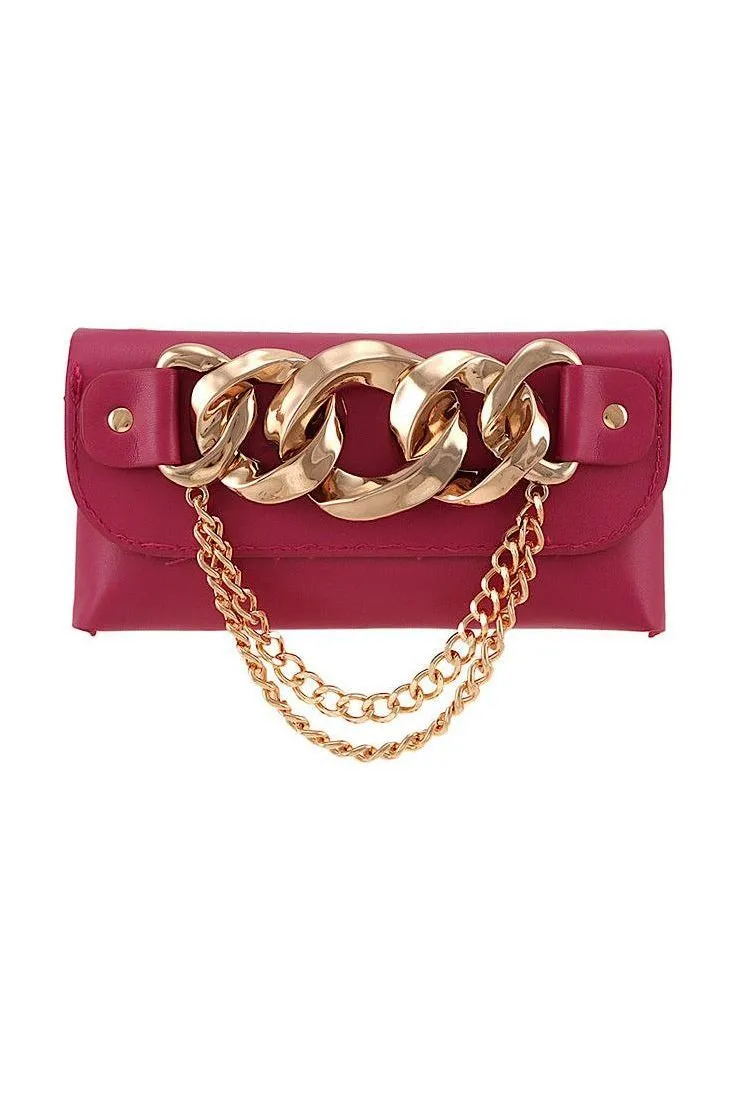 Chain of Fool Clutch Handbag - Pink