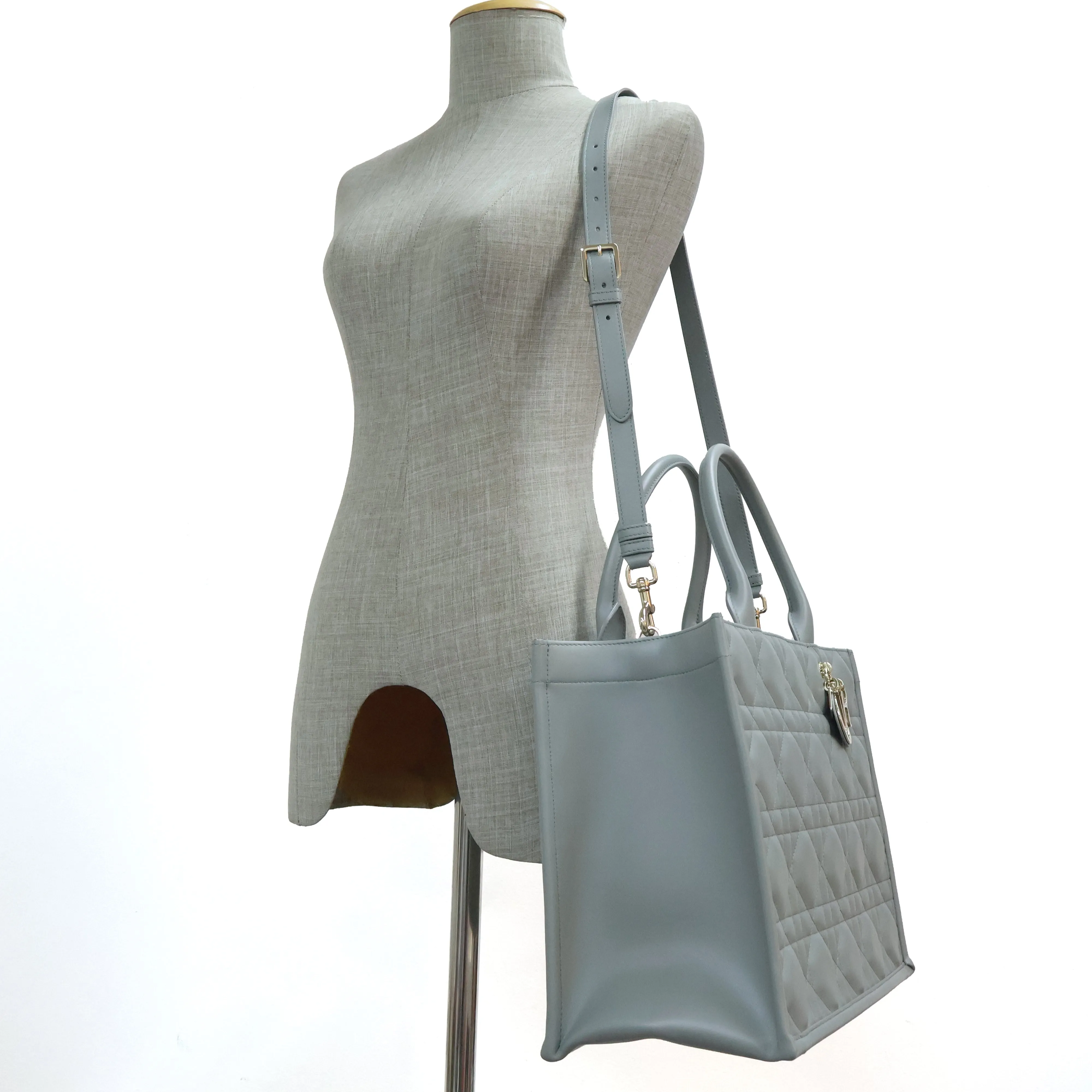 Christian Dior Book Tote Calfskin Stone Grey