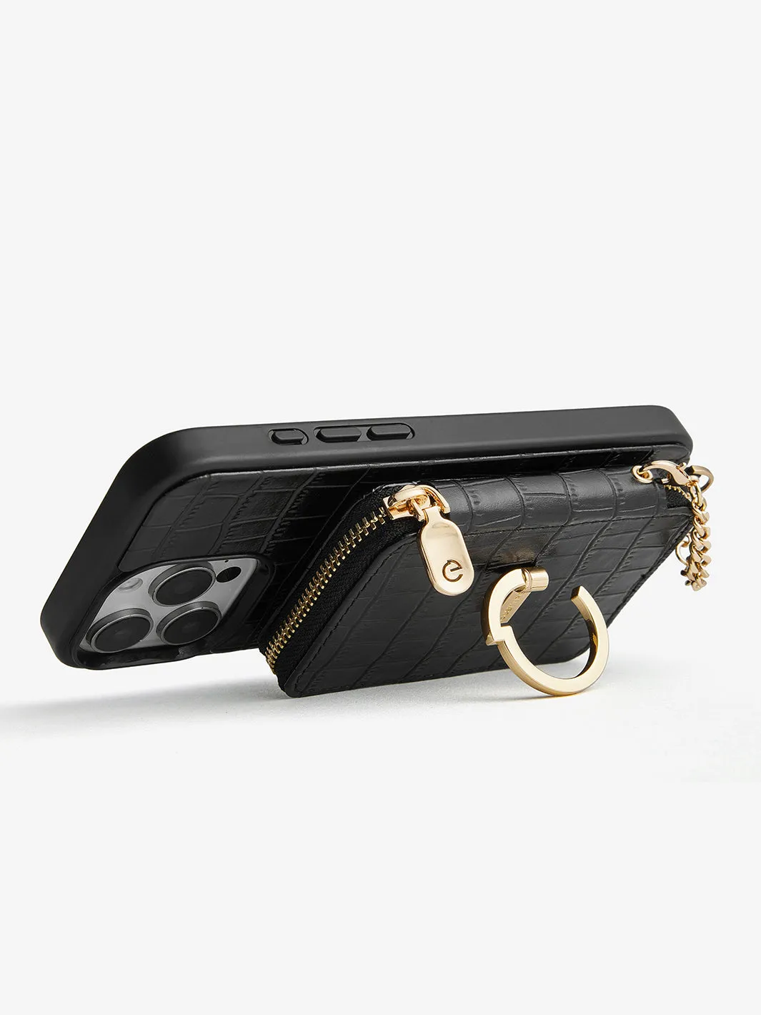 Crocodile Design Set- Detachable Wireless Charging E-stand Wallet Phone Case