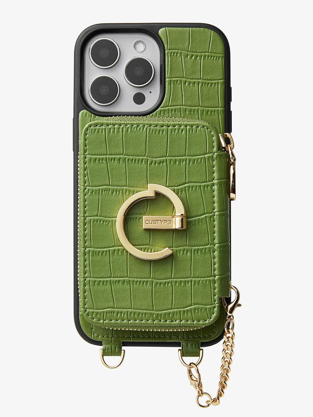 Crocodile Design Set- Detachable Wireless Charging E-stand Wallet Phone Case