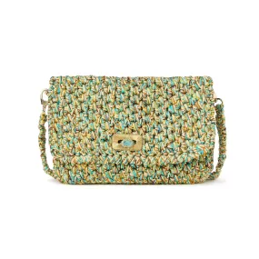 Crosby Crochet Clutch in Turquoise and Marigold