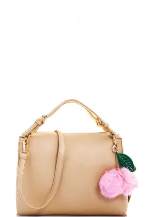 Cute Fashion Pompom Charm Satchel With Long Strap