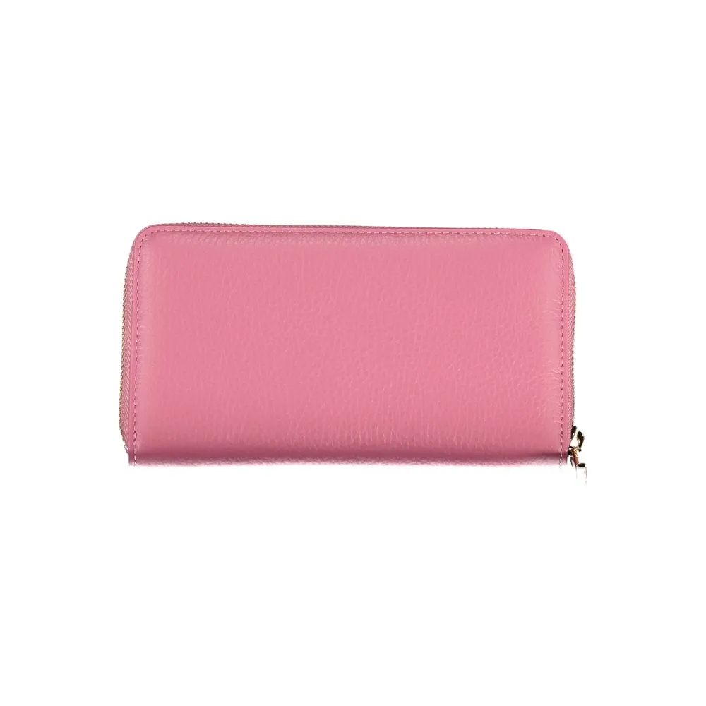 Elegant Pink Leather Wallet with Ample Space