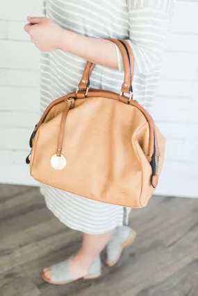 Faux Leather Satchel