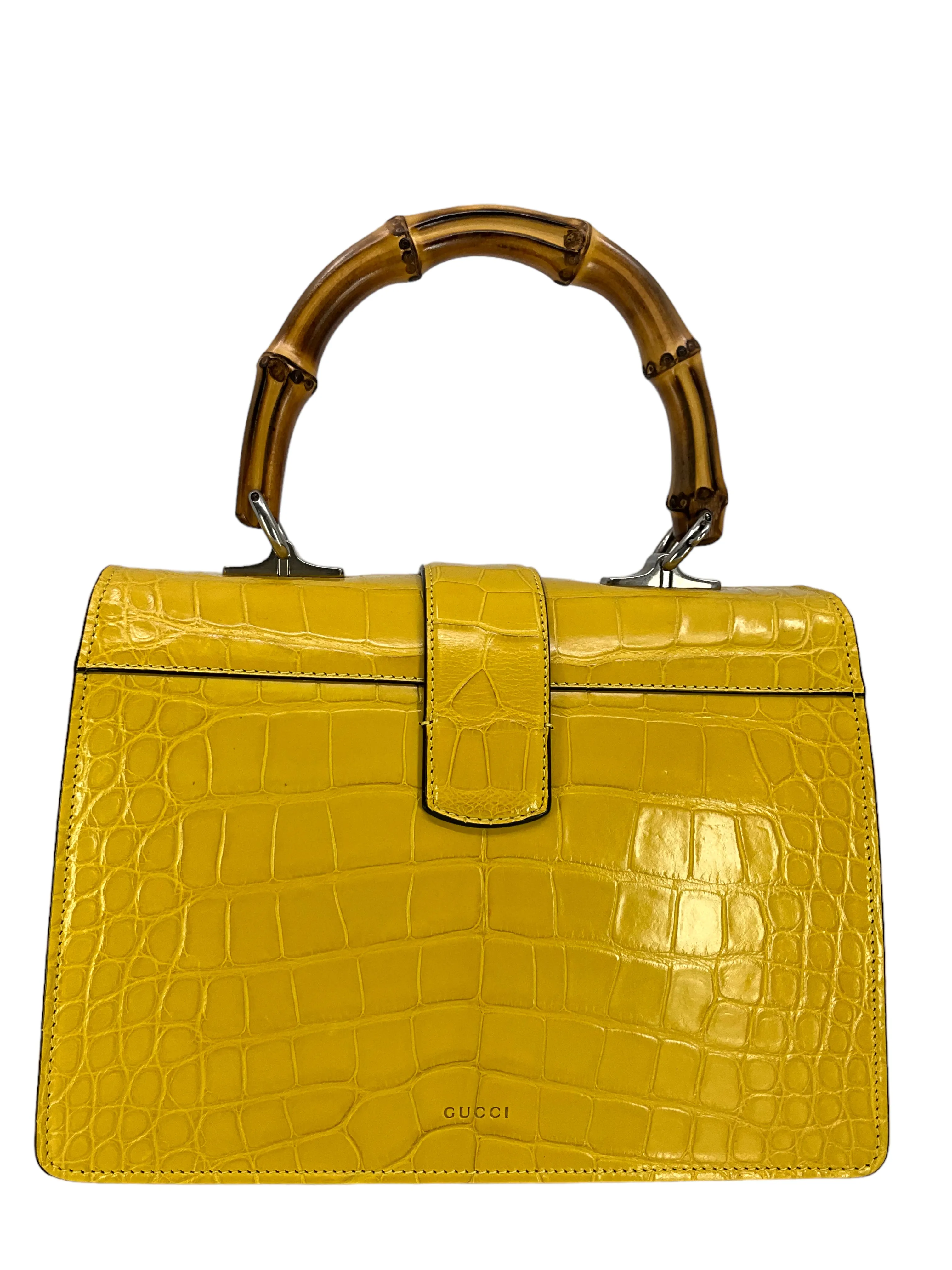 Gucci Dionysus Bamboo Top Handle Crocodile Bag