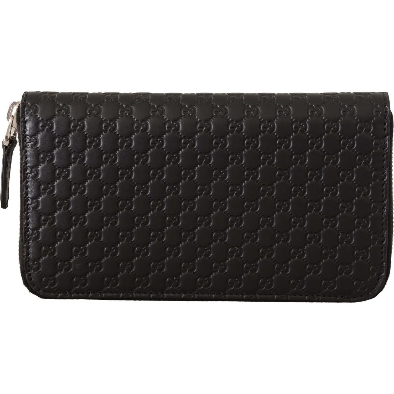 Gucci Elegant Black Leather Zip-Around Wallet