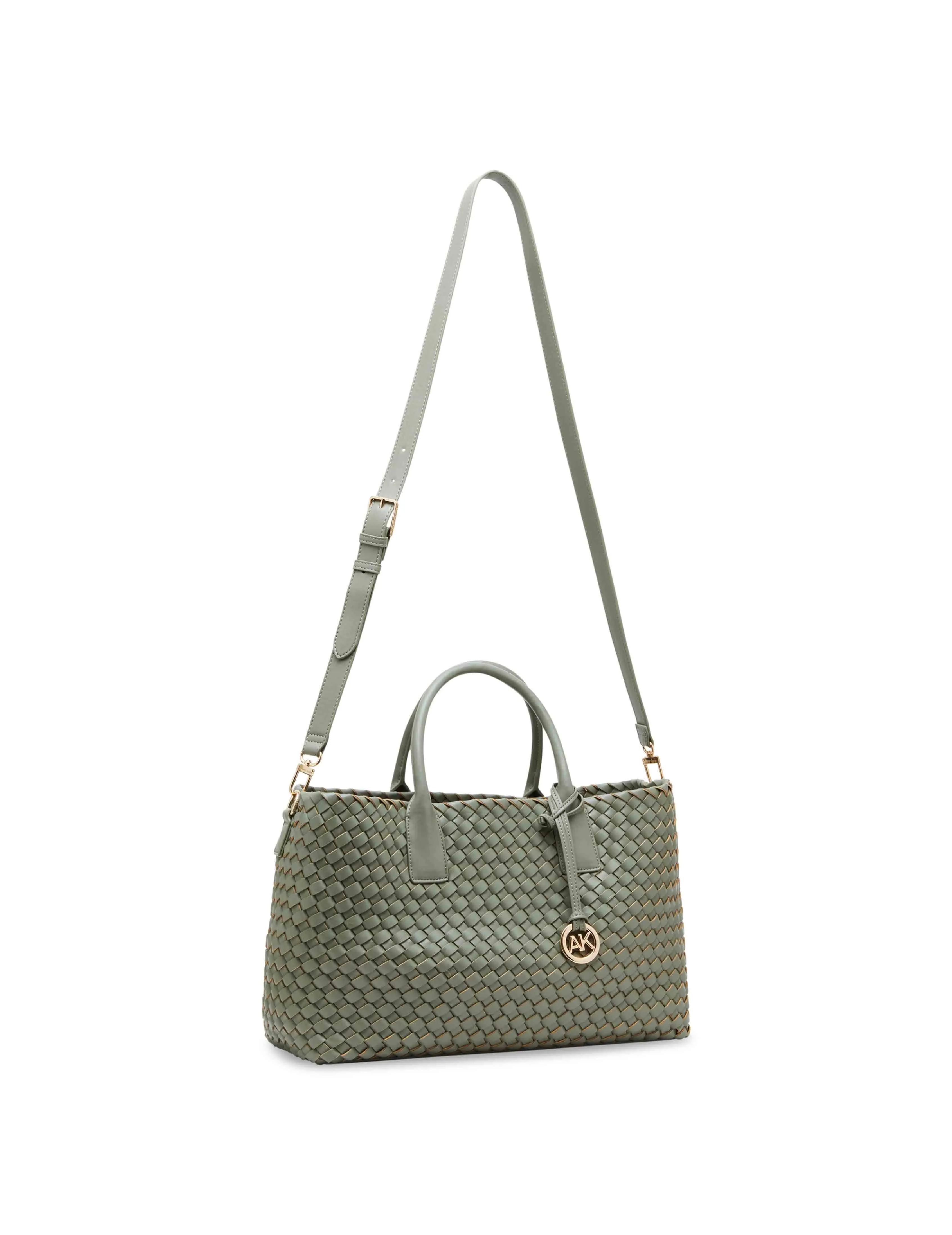 Large Woven Tote with Detachable Pouch