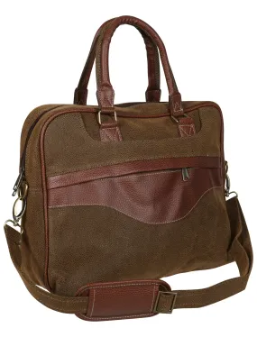 Olson Textured Faux Leather Laptop Bag in Brown