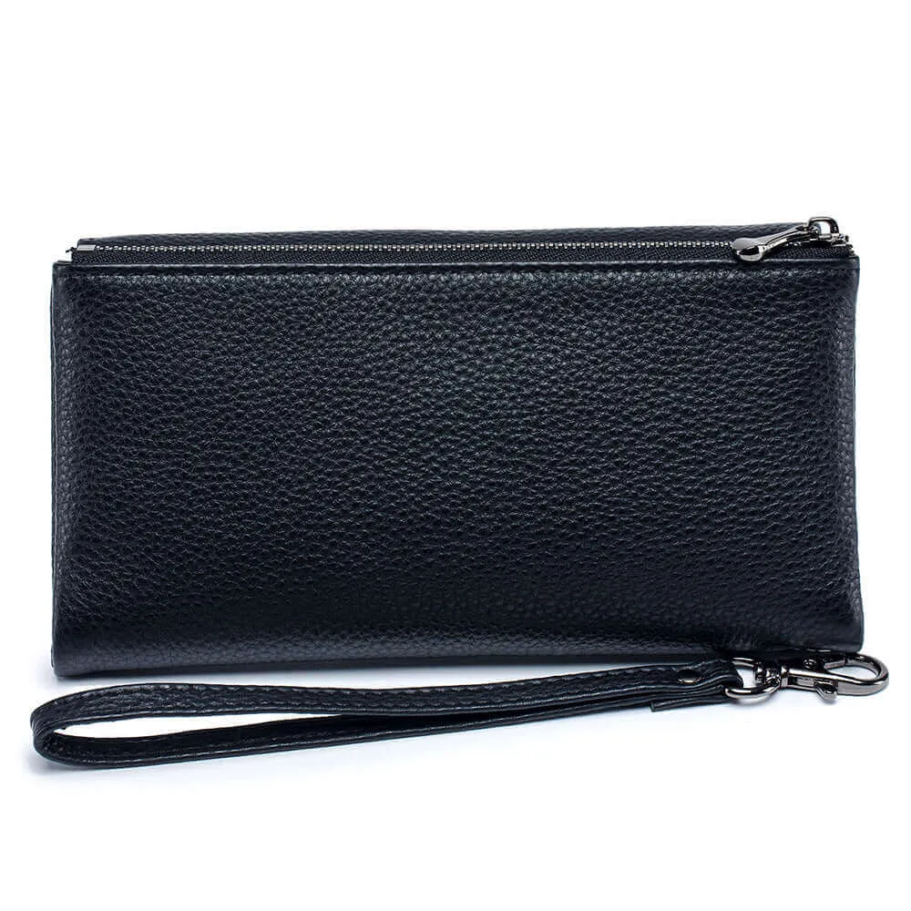 Premium Soft Leather Envelope Clutch Long Wallet | Elegant and Spacious