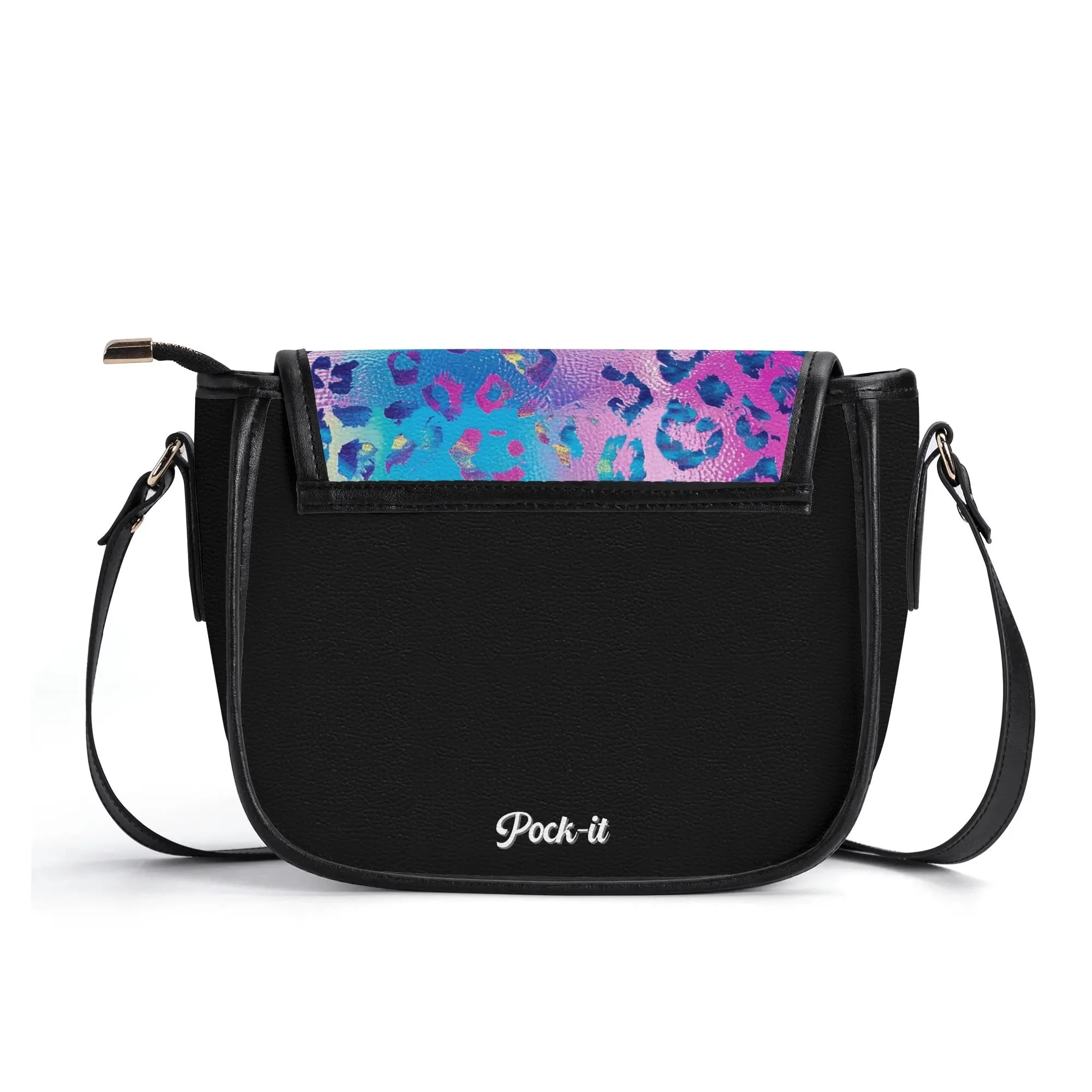 The Pock-It Saddle Handbag - Funky Leopard