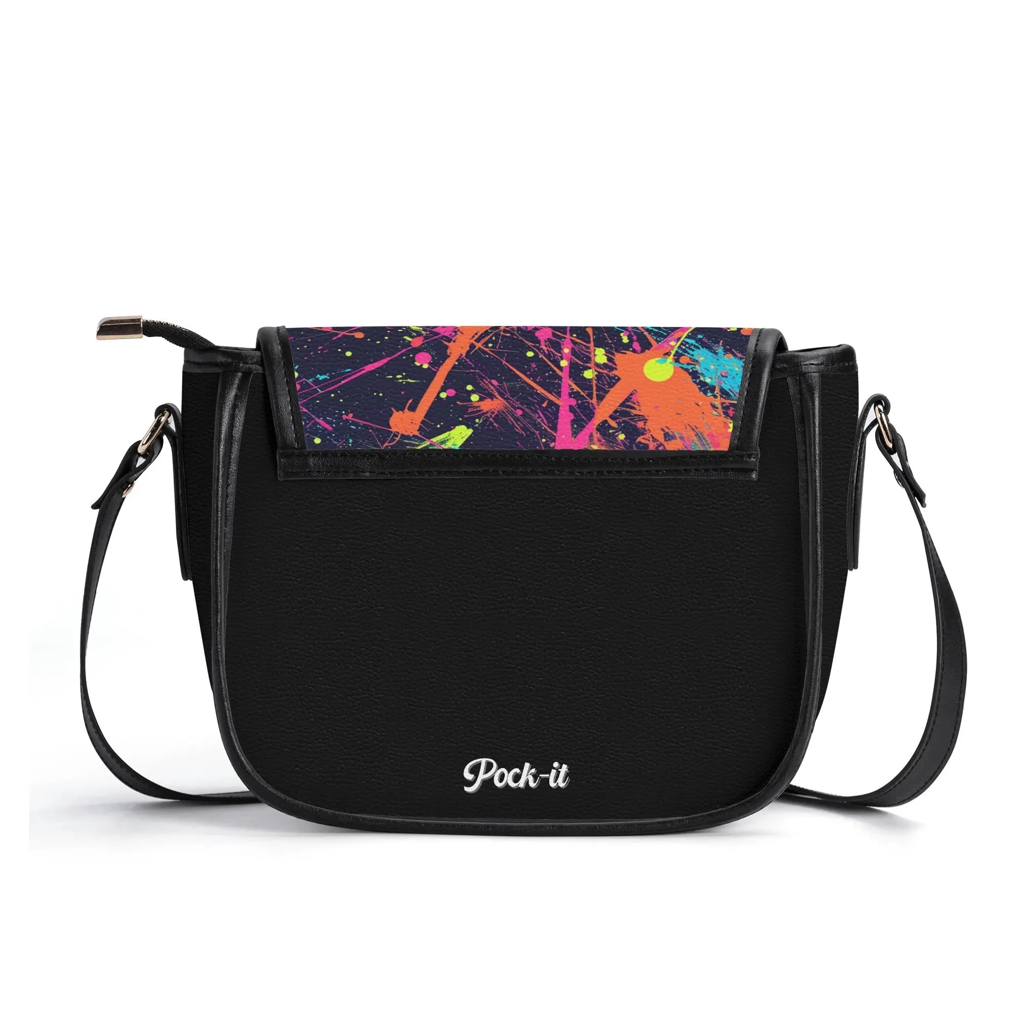 The Pock-It Saddle Handbag - Paint Splat