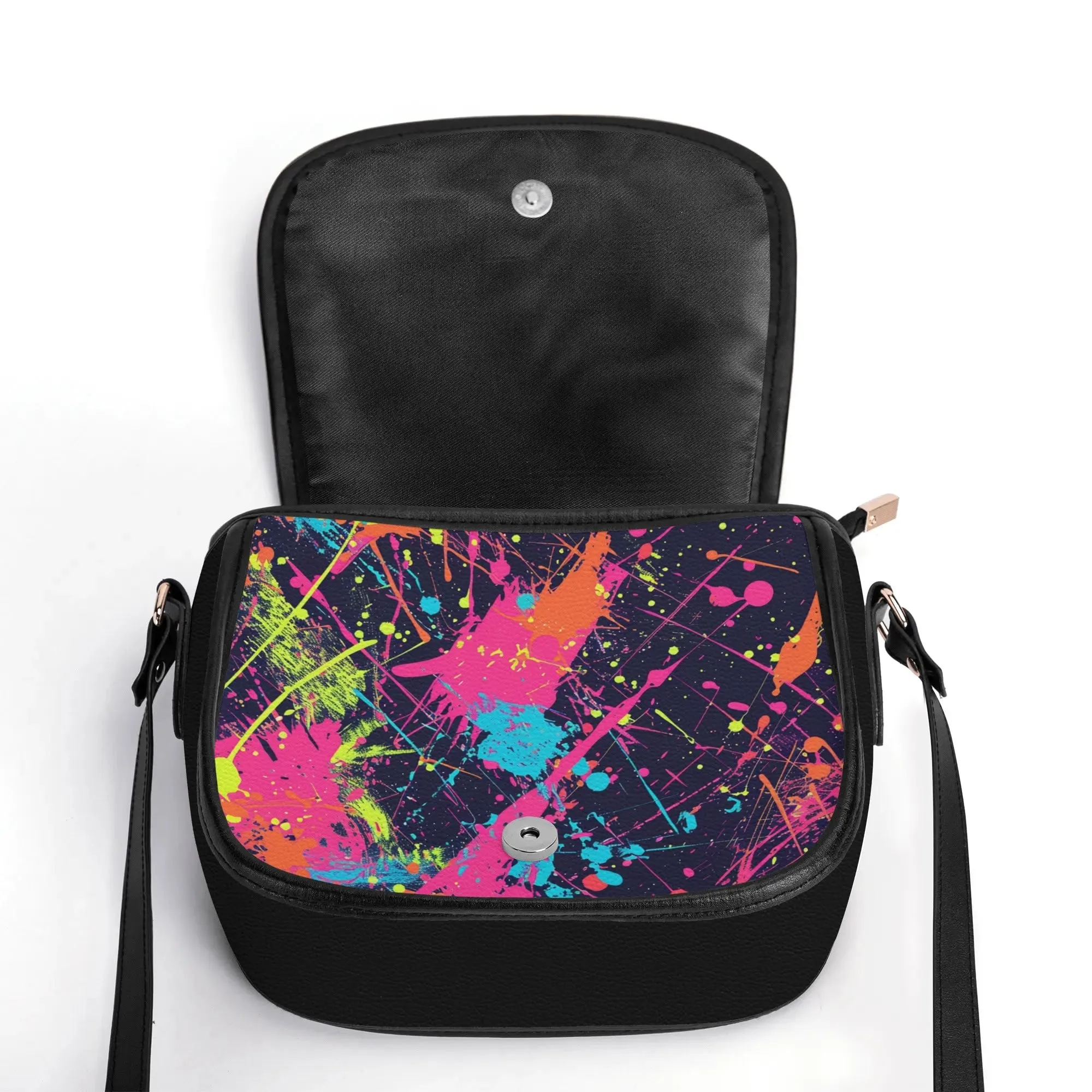 The Pock-It Saddle Handbag - Paint Splat