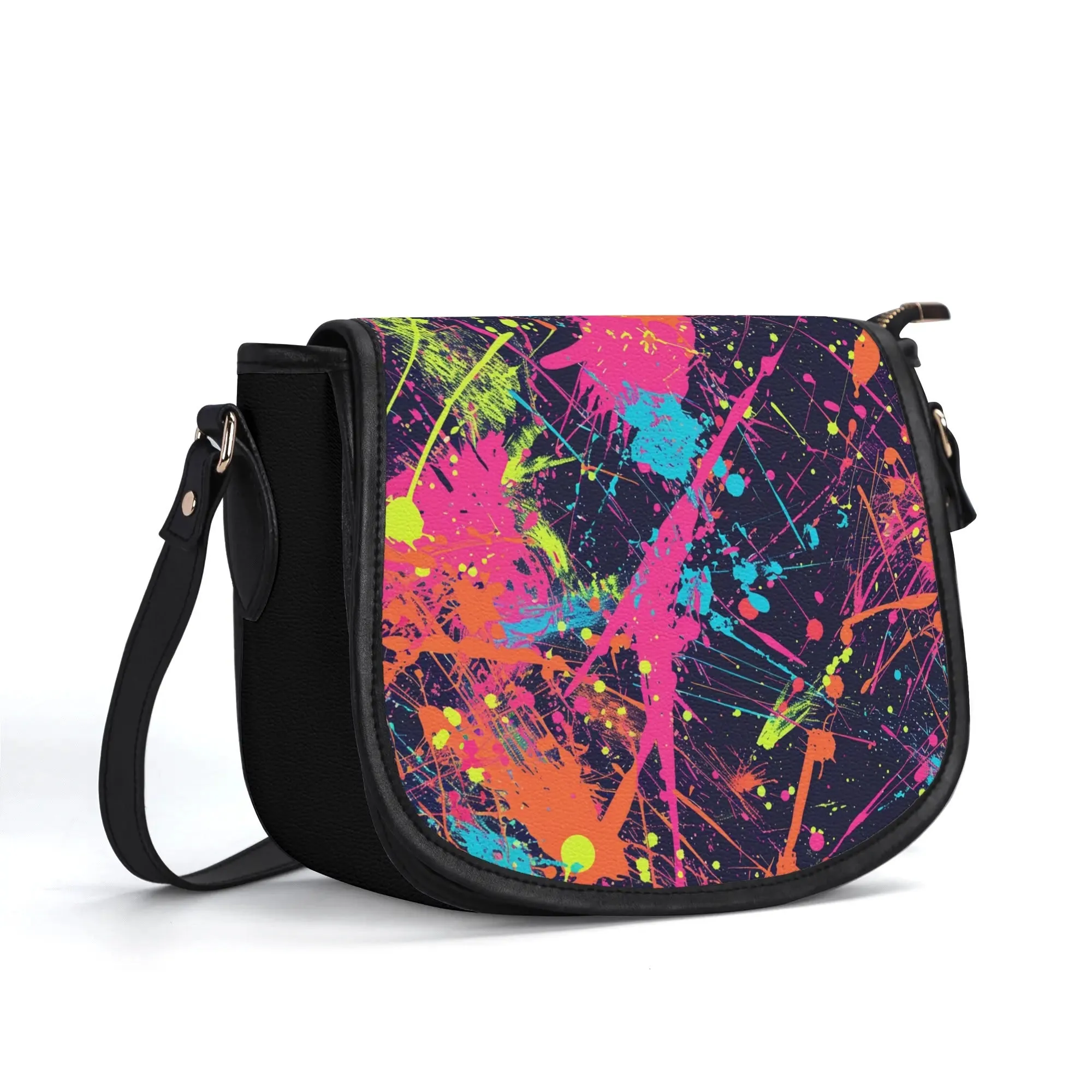 The Pock-It Saddle Handbag - Paint Splat