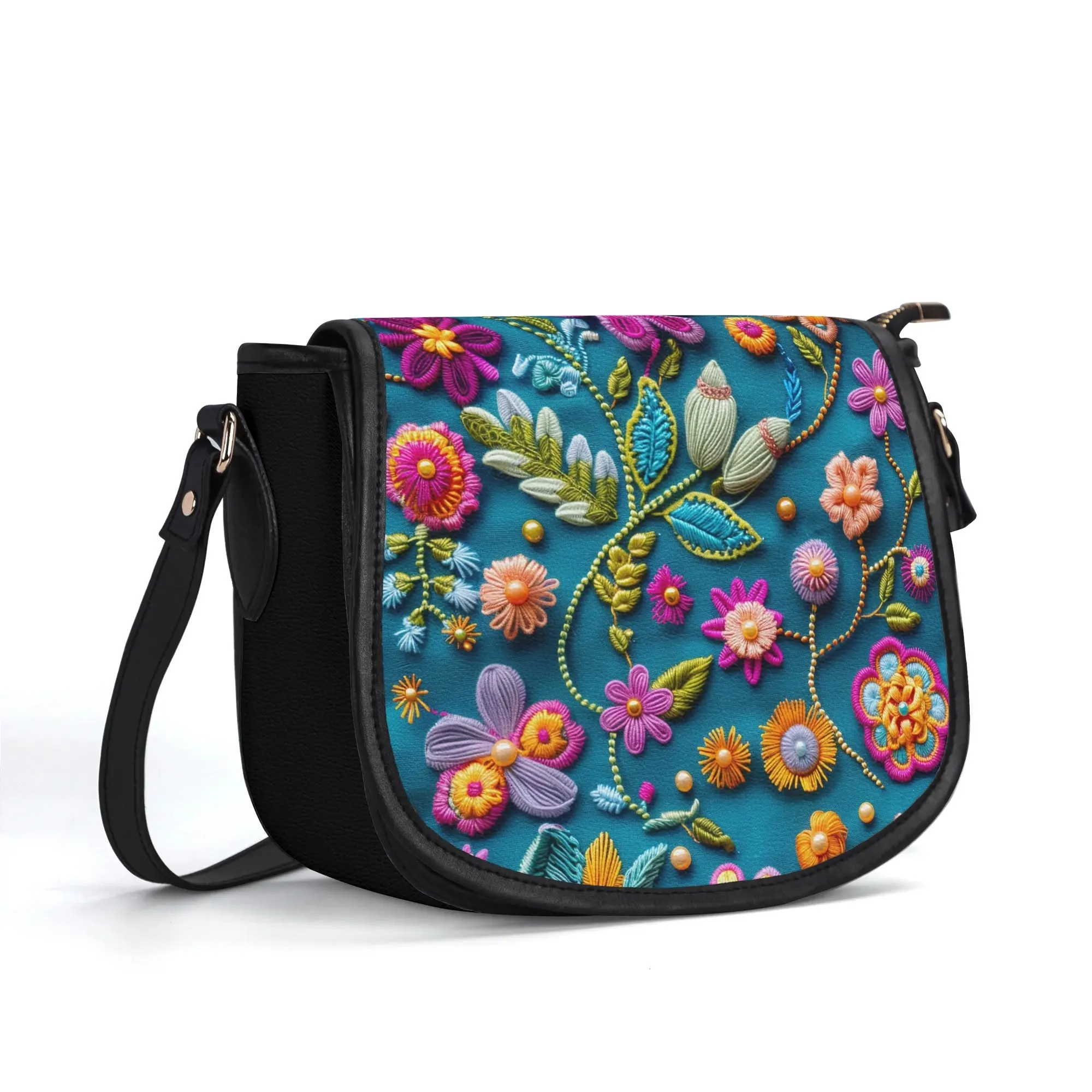 The Pock-It Saddle Handbag - Petal Pop