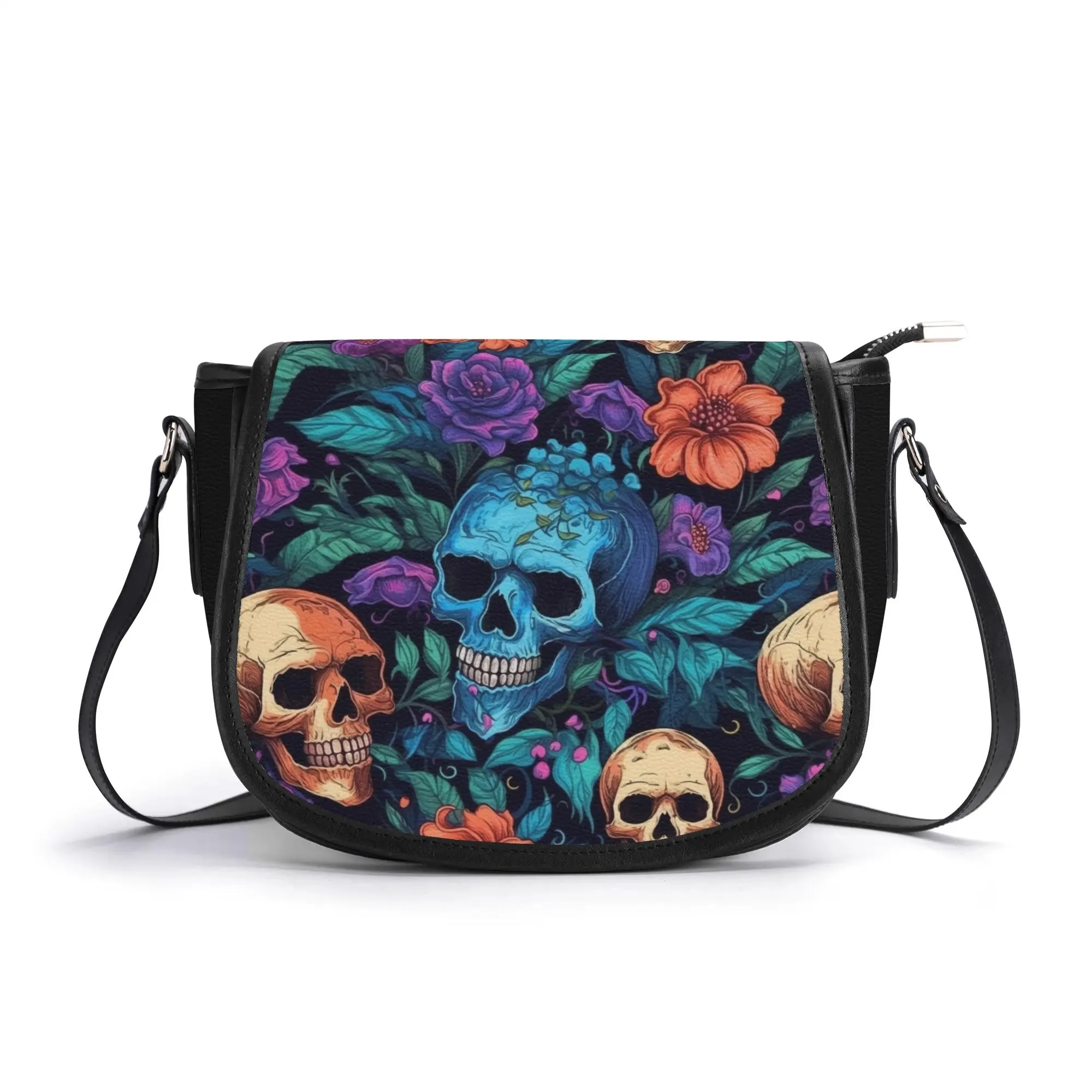 The Pock-It Saddle Handbag - Skull Garden